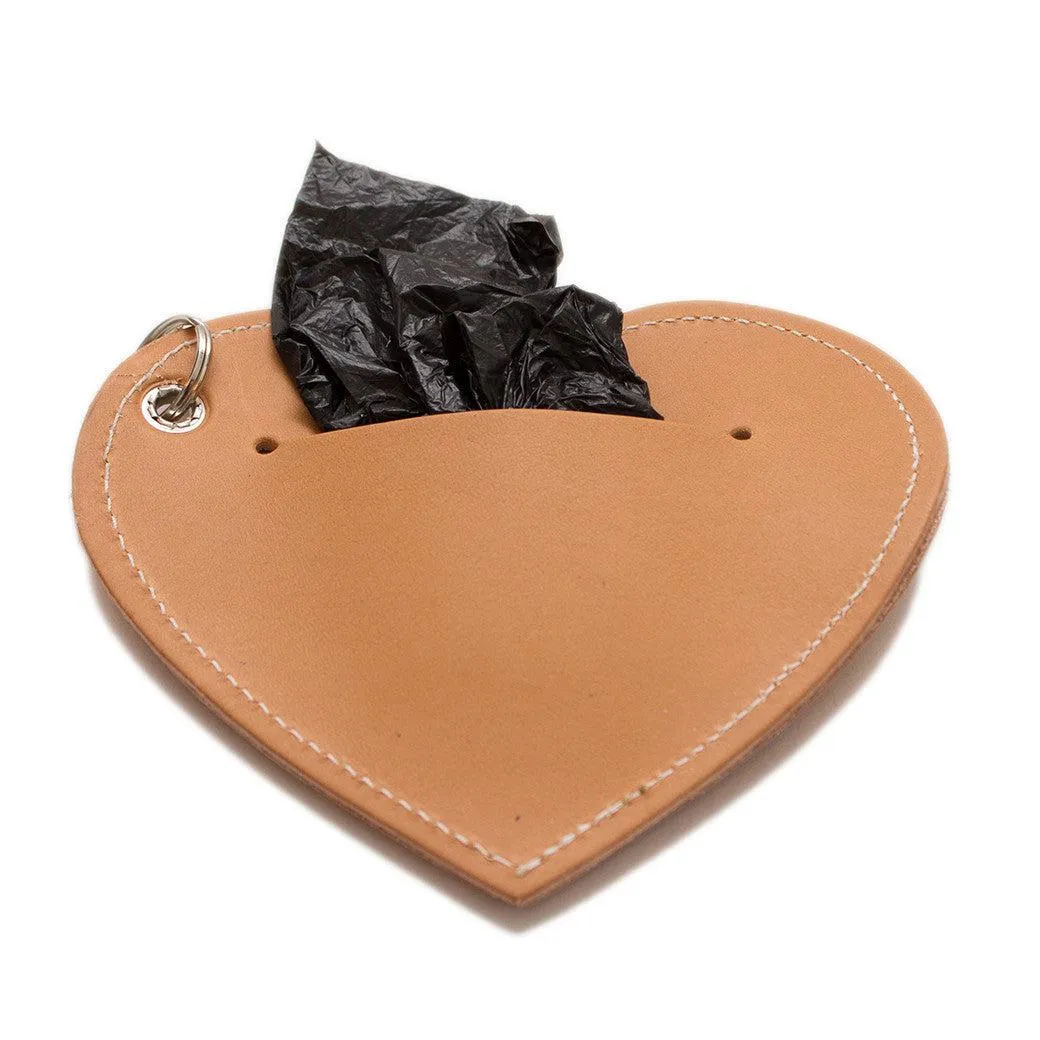 Poo Pouch Heart 'Tan Leather'