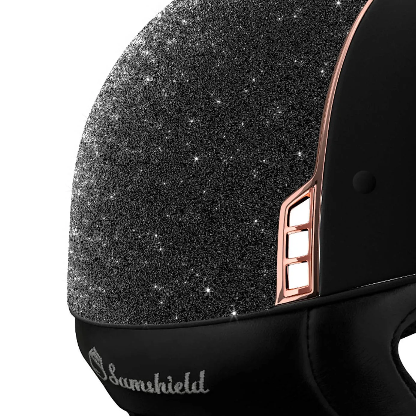 Samshield V1 Black Miss Shield with Black Crystal Fabric and Rose Gold Trim