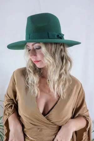 Sierra Wide Brim Hat in Forest Green