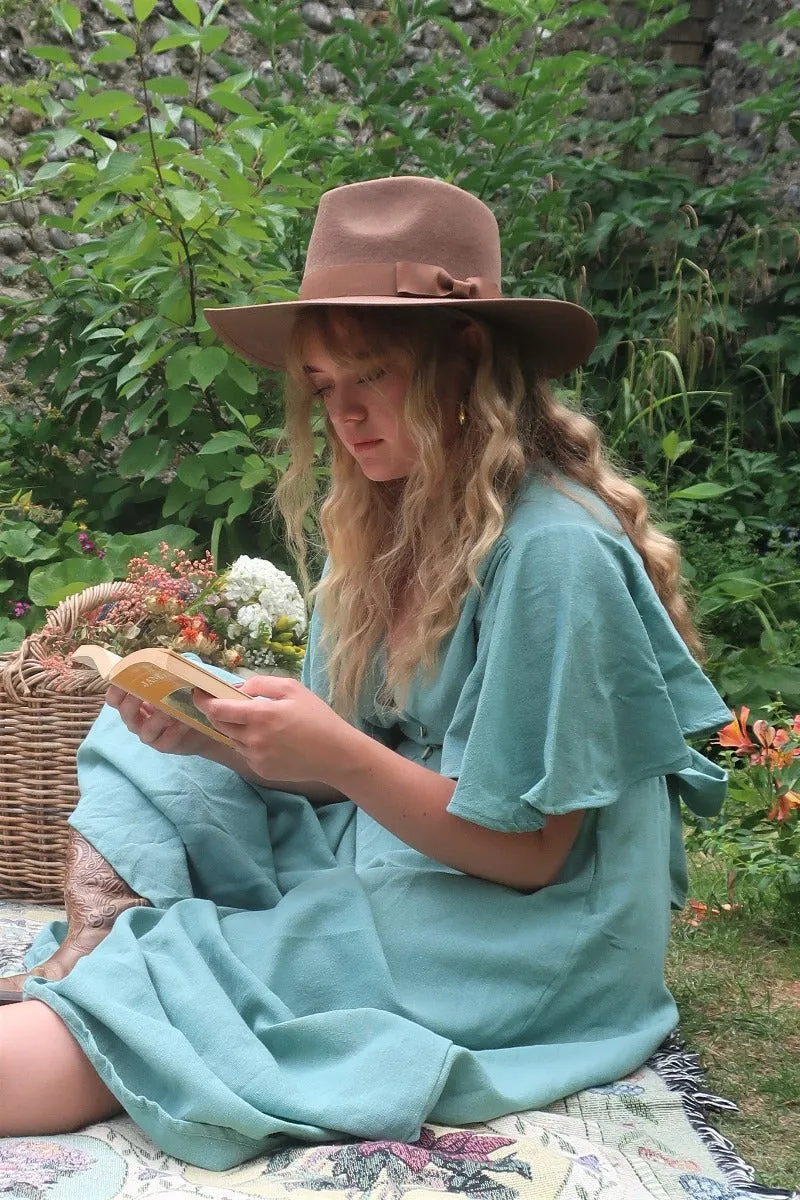 Sierra Wide Brim Hat in Saddle Brown
