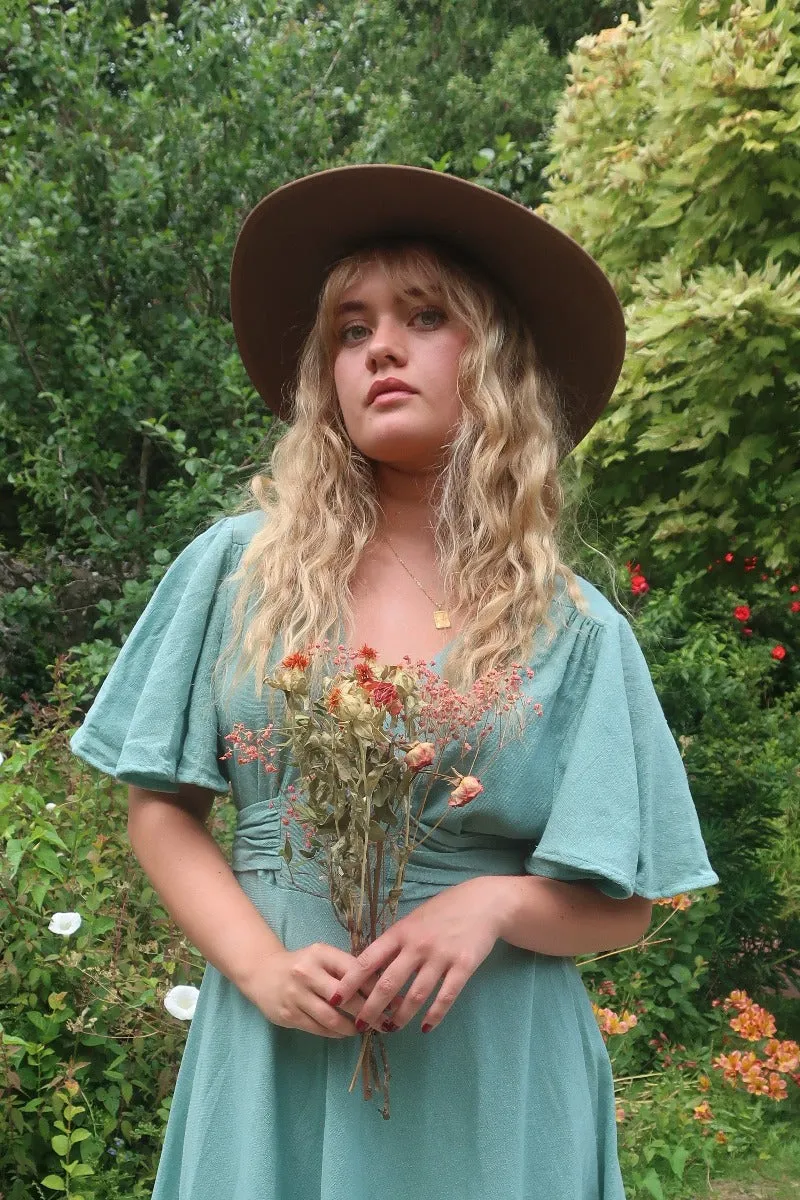 Sierra Wide Brim Hat in Saddle Brown