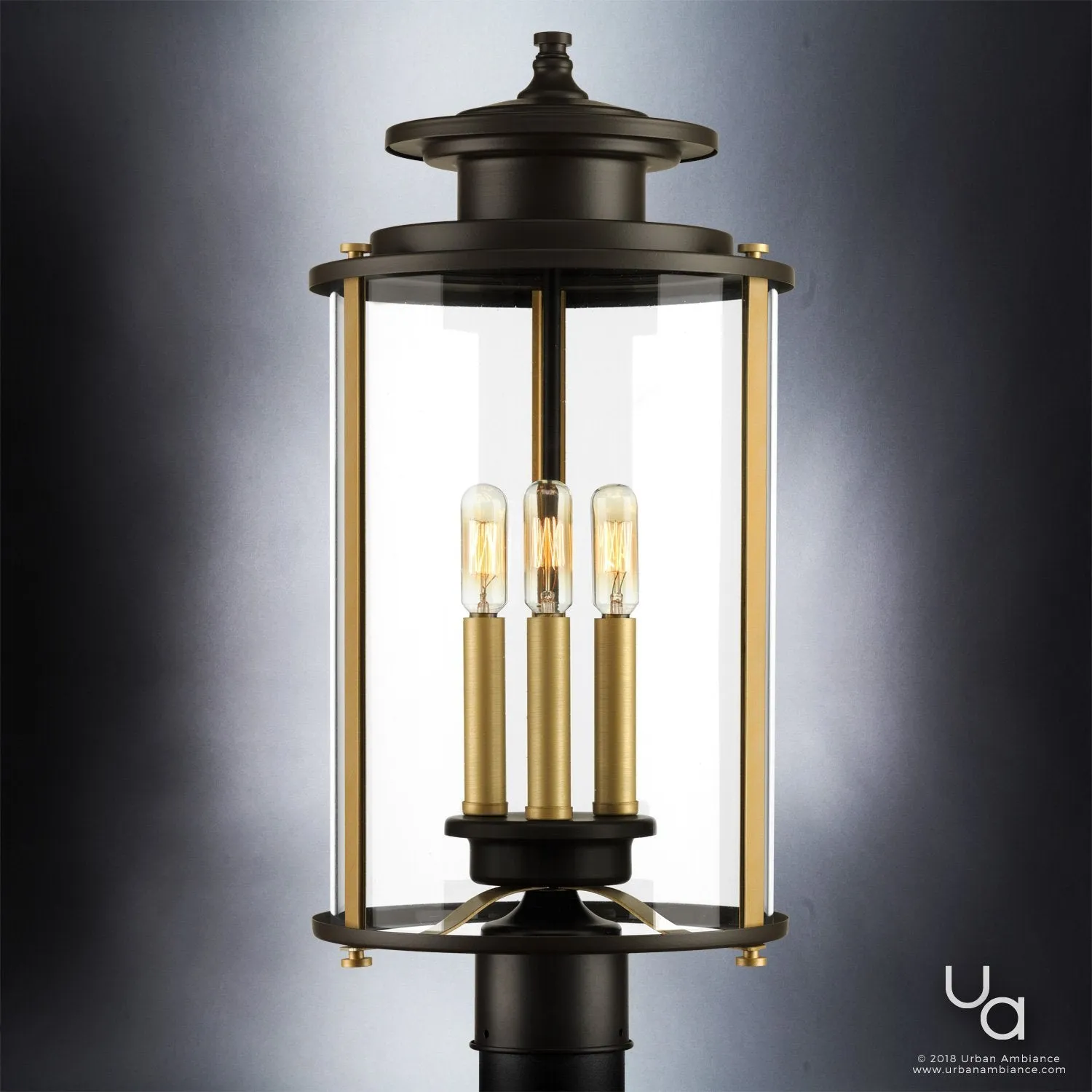 UHP1122 Rustic Outdoor Post/Pier Light, 22.63"H x 9.88"W, Olde Bronze Finish, Plymouth Collection