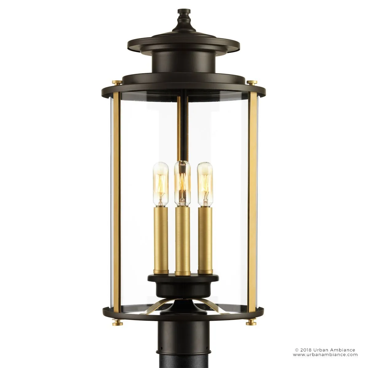 UHP1122 Rustic Outdoor Post/Pier Light, 22.63"H x 9.88"W, Olde Bronze Finish, Plymouth Collection
