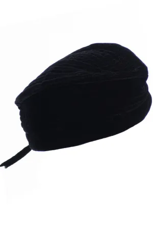 Valentino Garavani designer black velvet vintage beret hat