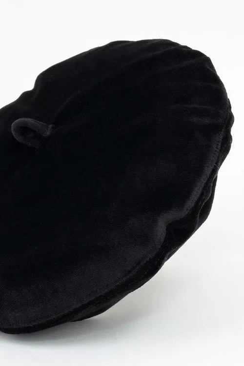 Velvet Beret in Black