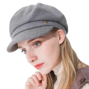 Women Fashion Cotton Plus Velvet Octagon Beret Hat Outdoor Thicken Gatsby Newsboy Caps