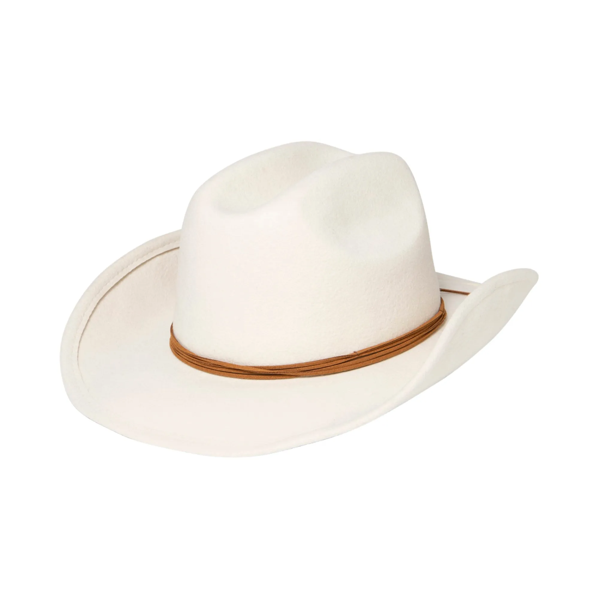 Women's Felt Cowboy Hat w/Twisted Faux Leather Band