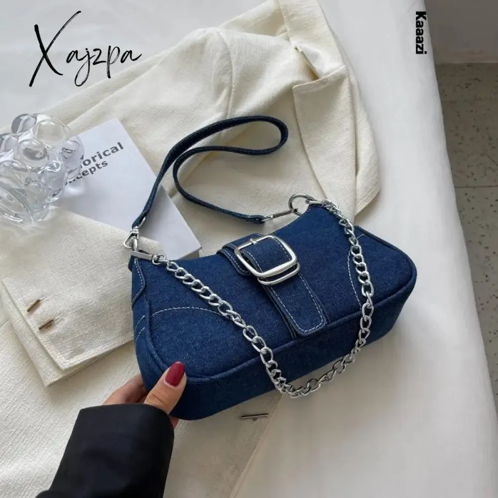 Xajzpa - Vintage Handbags For Women Half-moon Leather Hasp Shoulder Crossbody Bag Luxury Designer Ladies Underarm Bags Hobo 2023 Fashion