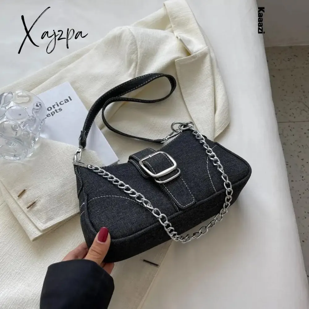 Xajzpa - Vintage Handbags For Women Half-moon Leather Hasp Shoulder Crossbody Bag Luxury Designer Ladies Underarm Bags Hobo 2023 Fashion