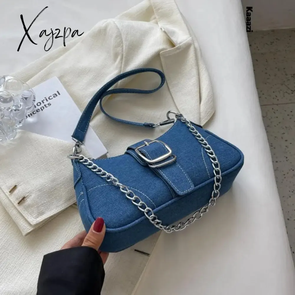 Xajzpa - Vintage Handbags For Women Half-moon Leather Hasp Shoulder Crossbody Bag Luxury Designer Ladies Underarm Bags Hobo 2023 Fashion