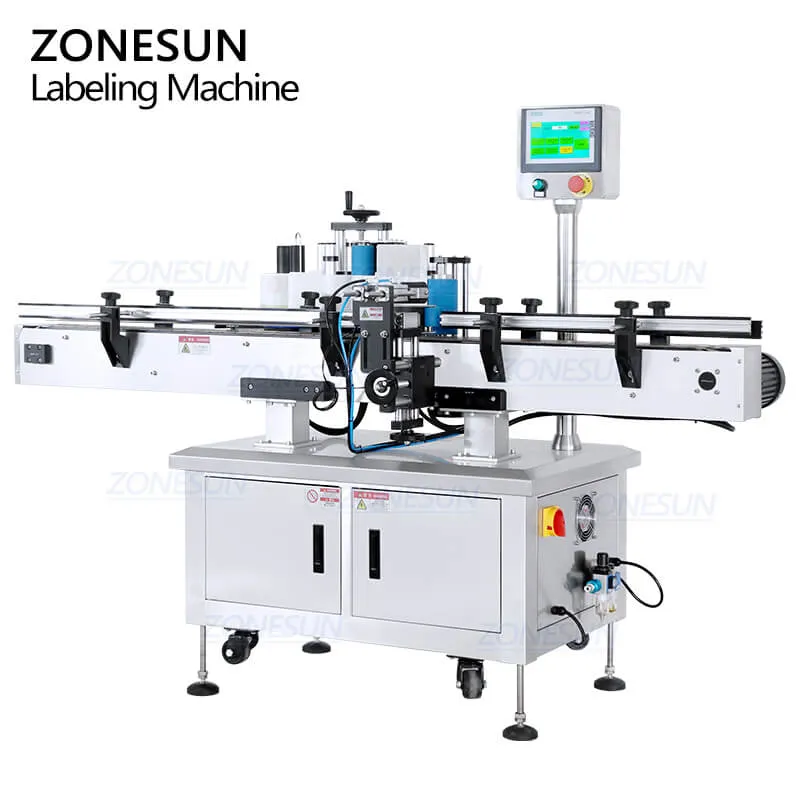 ZONESUN ZS-TB260RA Automatic Hot Sauce Jam Jar Round Bottle Tamper Evident Bottle Cap& Body Self-adhesive Sticker Labeling Machine Label Applicator Machine
